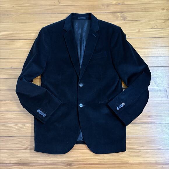 Express Other - Express Men’s Black Corduroy Blazer Sport Coat 38S 2 Button Notch Lapel